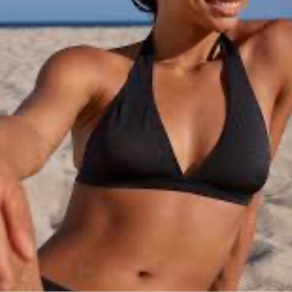 aerie Other - Aerie Black Halter Triangle Tie Back Bikini Top Small